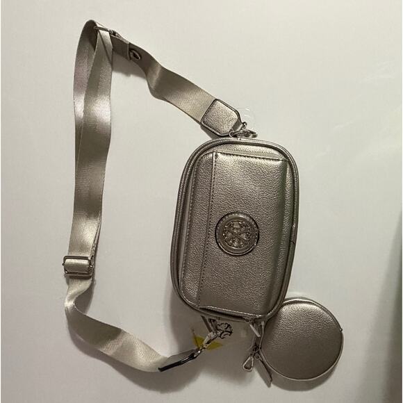 CXL by Christian Lacroix Eve Pebble Camera Bag Pewter Silver NWT w/ Mini Pouch - Picture 11 of 13